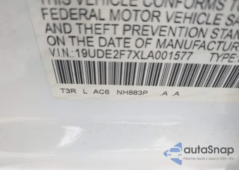 2020 Acura Ilx Premium Package/Technology Package from USA, damaged, VIN 19UDE2F7XLA001577